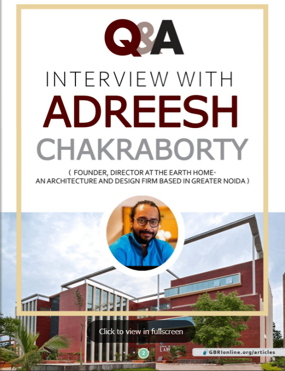 Interview with Ar. Adereesh Chakraborty